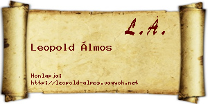 Leopold Álmos névjegykártya